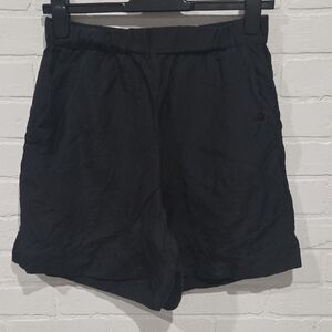 H&M Black Silk Blend Shorts